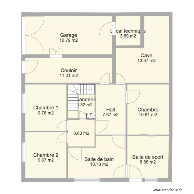 Gardey projet rez de chauss&eacute;e sport. Plan de 