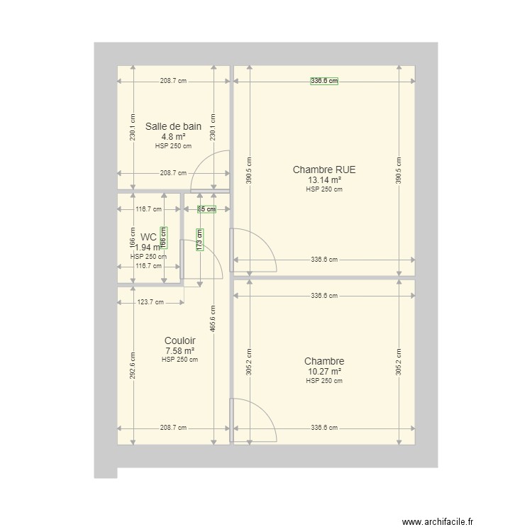 foncia barbes. Plan de 5 pièces et 38 m2