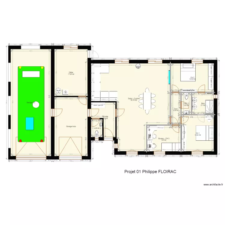 Projet Phil 01 Int Meubl&eacute; et Abrit CC. Plan de 