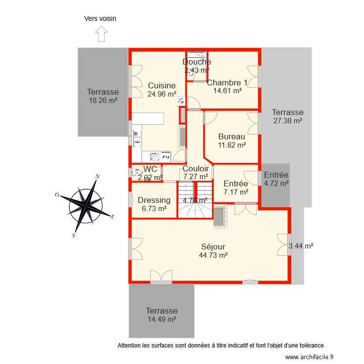 BI 4375 rdc non  côté. Plan de 0 pièce et 0 m2