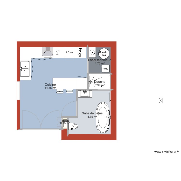 cuisine 1. Plan de 0 pièce et 0 m2