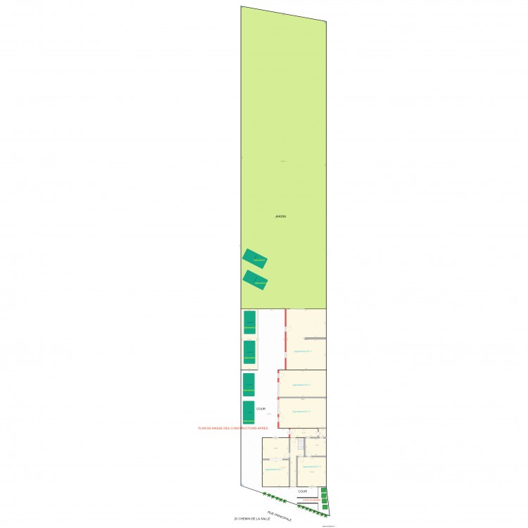 plan de masse GLOBAL après de la propriété 20 chemin de la salle. Plan de 0 pièce et 0 m2