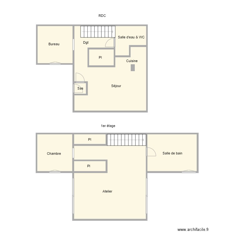 abadie atelier. Plan de 0 pièce et 0 m2