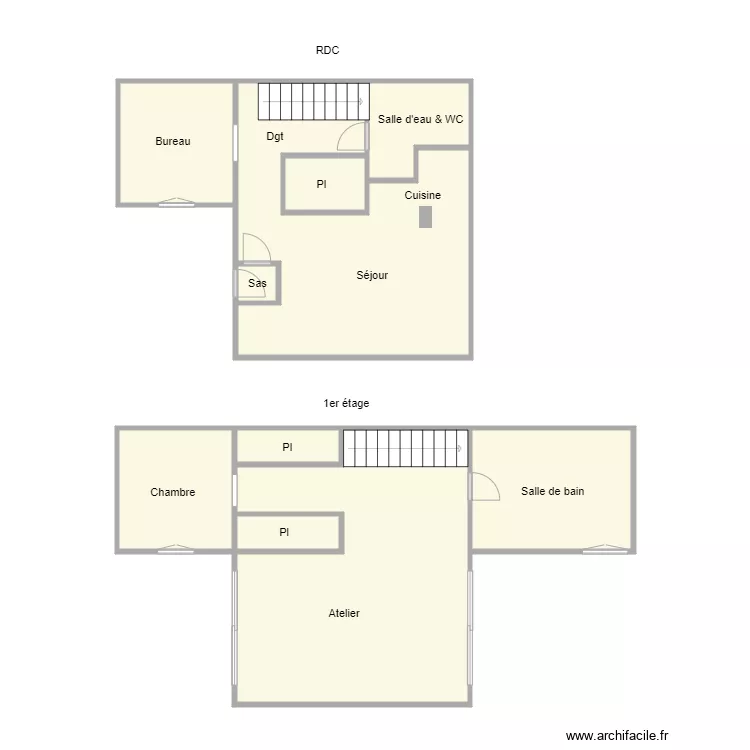 abadie atelier. Plan de 