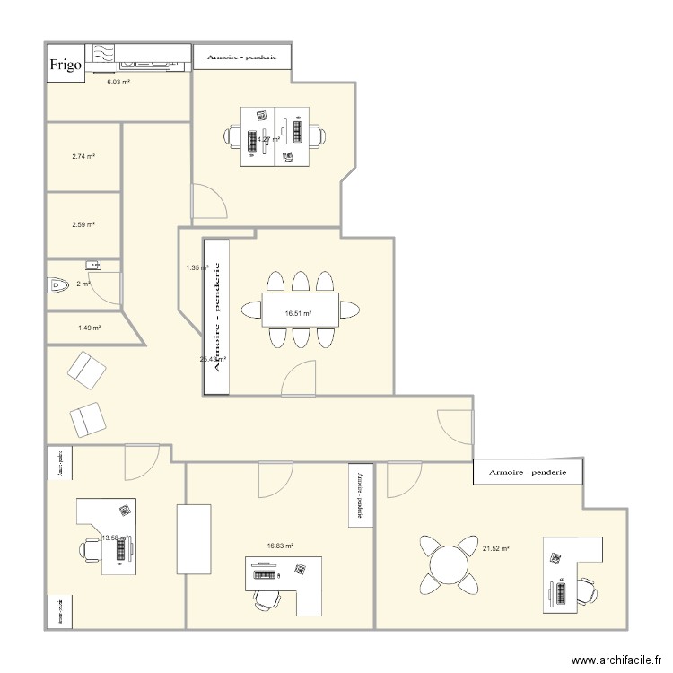 BUREAU BUGEAUD. Plan de 0 pièce et 0 m2