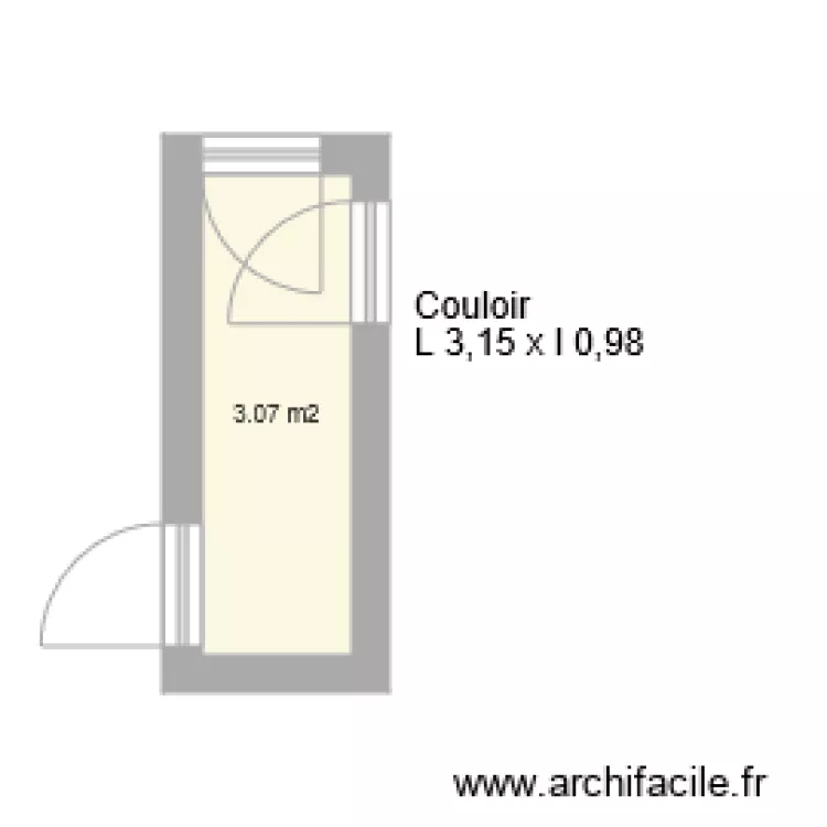 la couette couloir. Plan de 