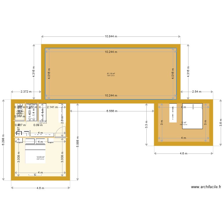 modele en U. Plan de 0 pièce et 0 m2