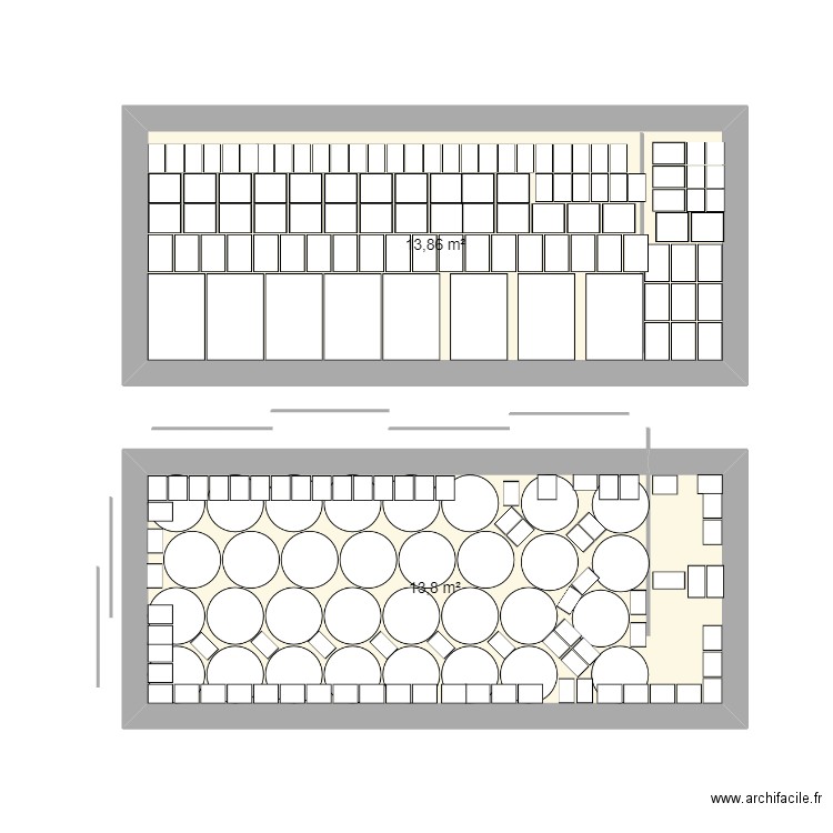 plan empotage. Plan de 2 pièces et 28 m2