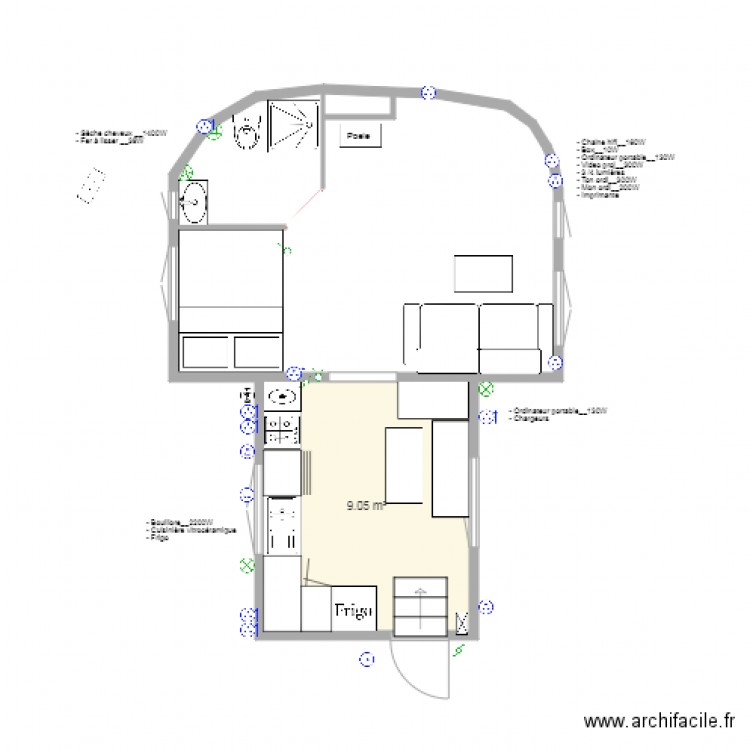 LOGEMENT MARINIER. Plan de 0 pièce et 0 m2