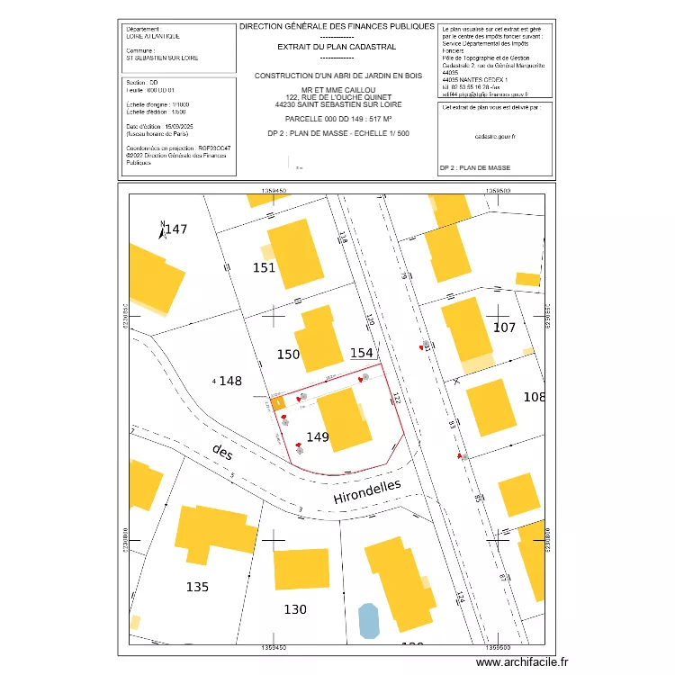 DP 2 CAILLOU. Plan de 