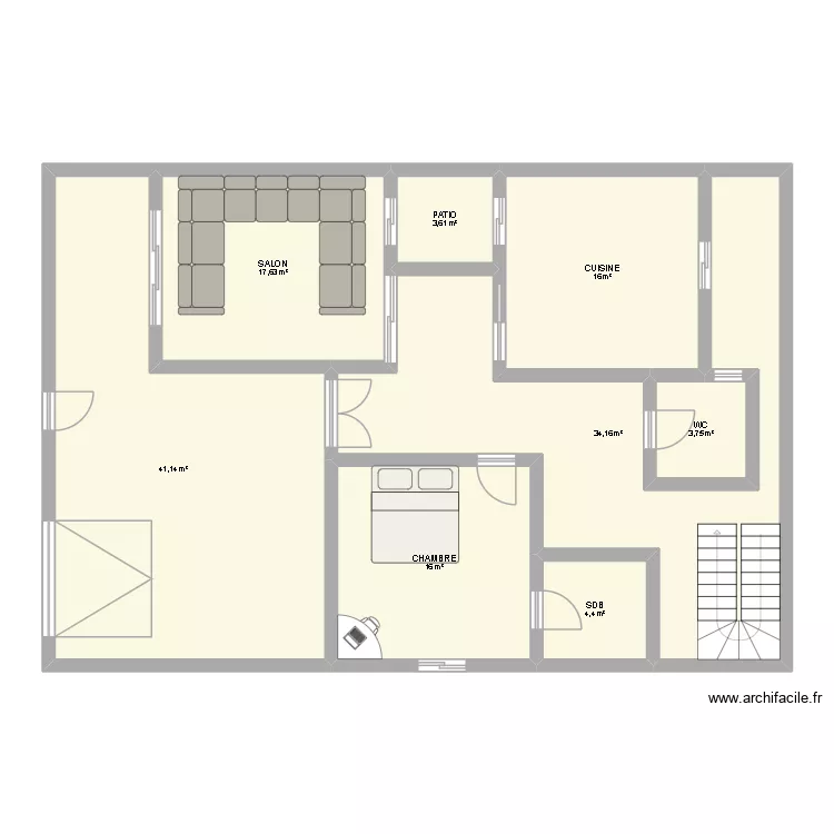 JOYAUX RDC OR. Plan de 8 Pièces et 137 m² JOYAUX RDC OR. Plan de 8 Pièces et 137 m²