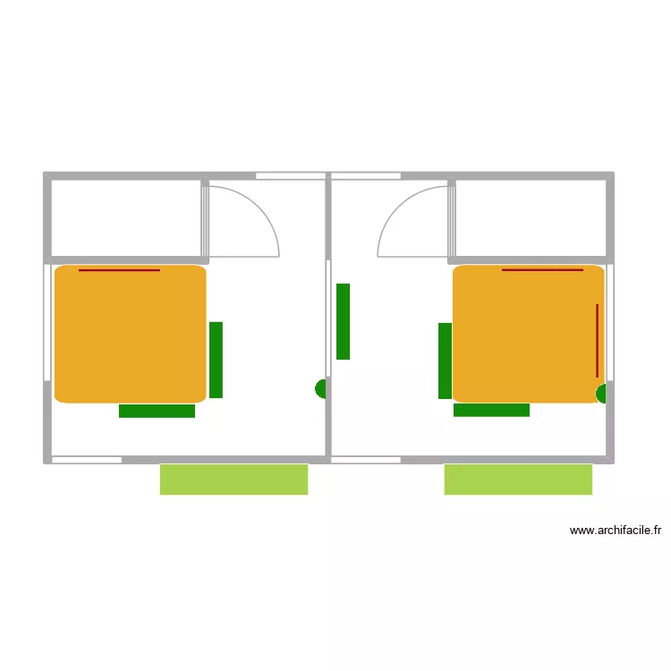 Loges Koudous. Plan de 4 pièces et 68 m² Loges Koudous. Plan de 4 pièces et 68 m²