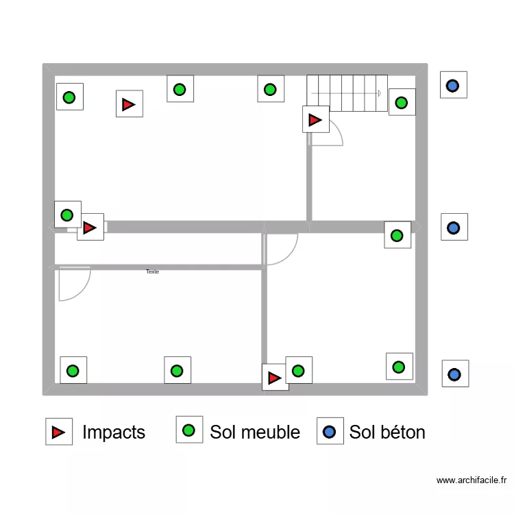 CARRE. Plan de 4  et 51 m²