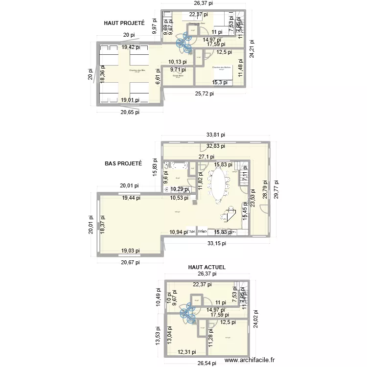 Plan maison 898 - 2e mouture. Plan de 16 et 252 m² Plan maison 898 - 2e mouture. Plan de 16 et 252 m²