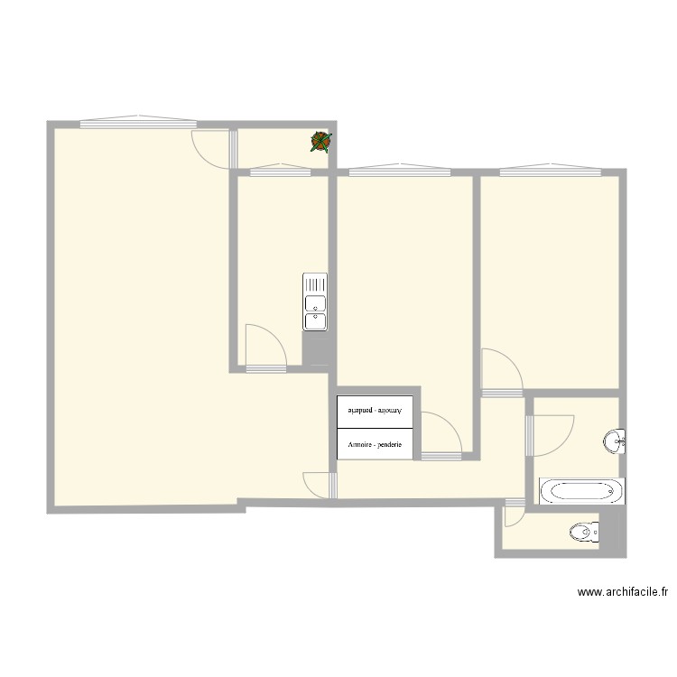 Quai de Valmy . Plan de 10 pièces et 73 m2