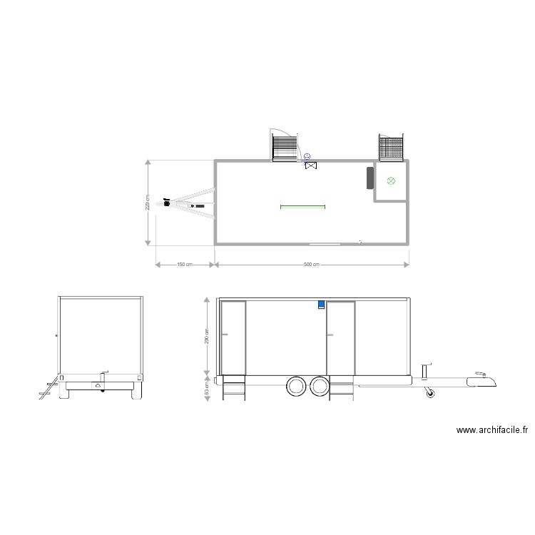 BVR FABRICATION 8 places base. Plan de 2 pièces et 10 m2