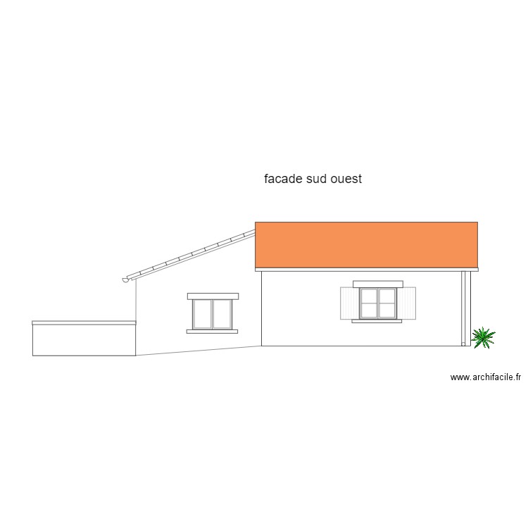 facade sud ouest 2. Plan de 0 pièce et 0 m2