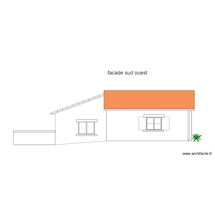 facade sud ouest 2. Plan de facade sud ouest 2. Plan de