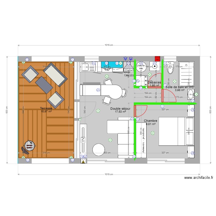 BARN 42 BV. Plan de 5 pièces et 50 m2