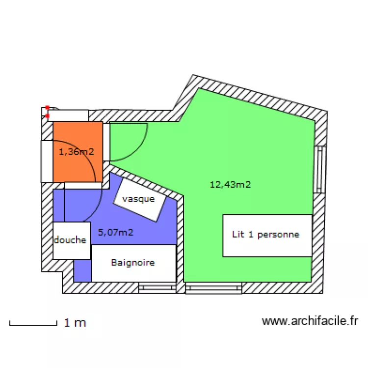 sdb Chambre v6. Plan de 