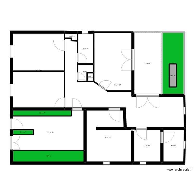 theo. Plan de 16 pièces et 195 m2