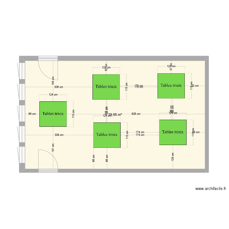 CDI travail. Plan de 1 pièce et 40 m2