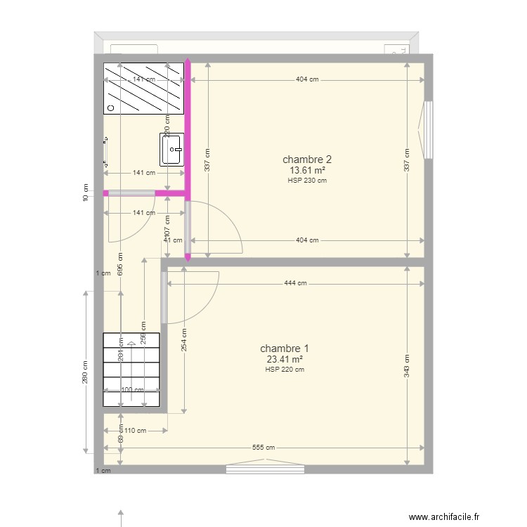 LACROIX REMORAY. Plan de 5 pièces et 74 m2