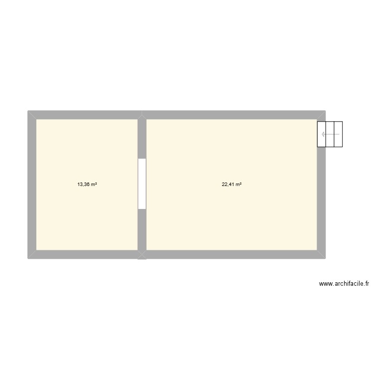 Plan SCI du bois. Plan de 2 pièces et 36 m2