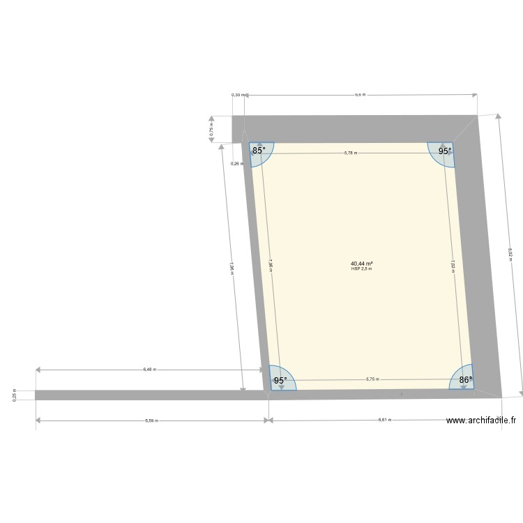 claire existant. Plan de 0 pièce et 0 m2