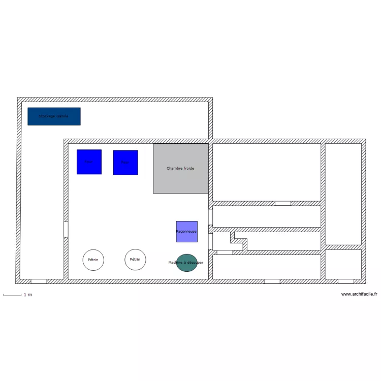 plan d'am&eacute;nagement boulangerie. Plan de 