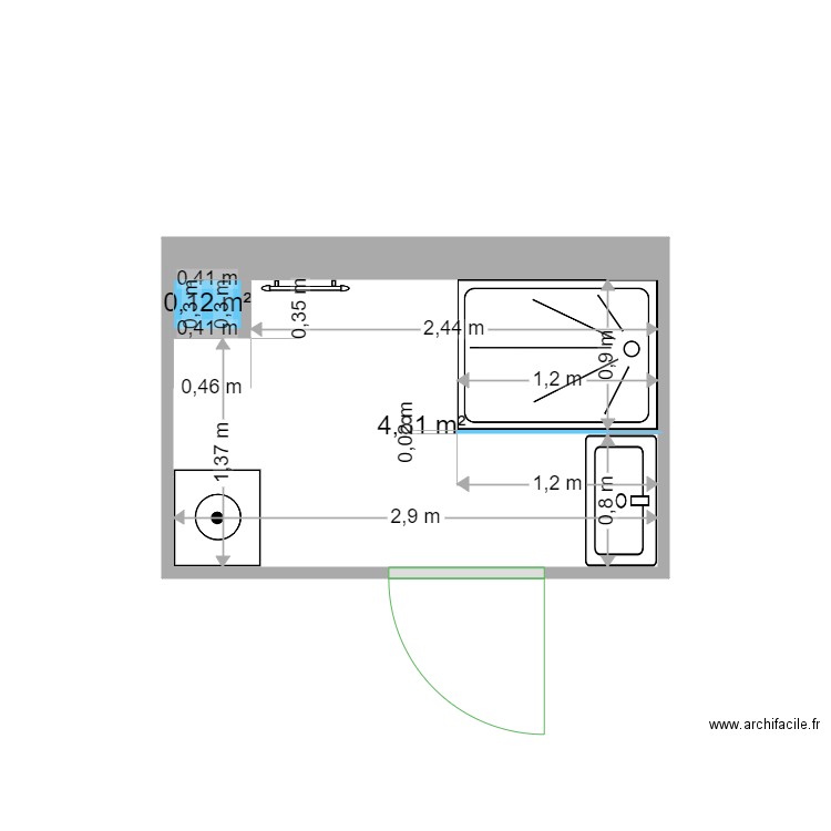 LAMOULIE 1. Plan de 2 pièces et 5 m2