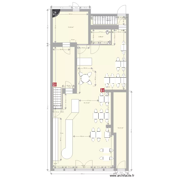 bistrot a la cuisine thai. Plan de 
