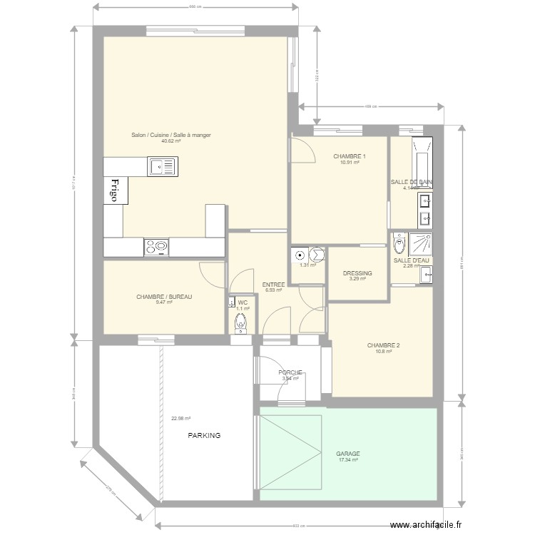 TENTATIVE PLAIN PIED sans meuble. Plan de 0 pièce et 0 m2