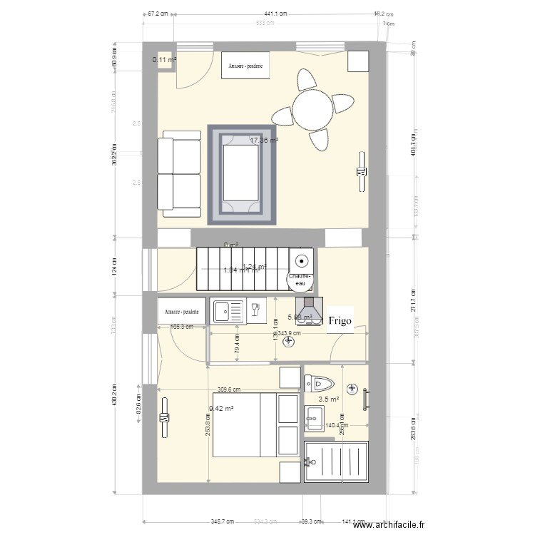 Ouistreham projet 24 05 2021. Plan de 17 pièces et 123 m2