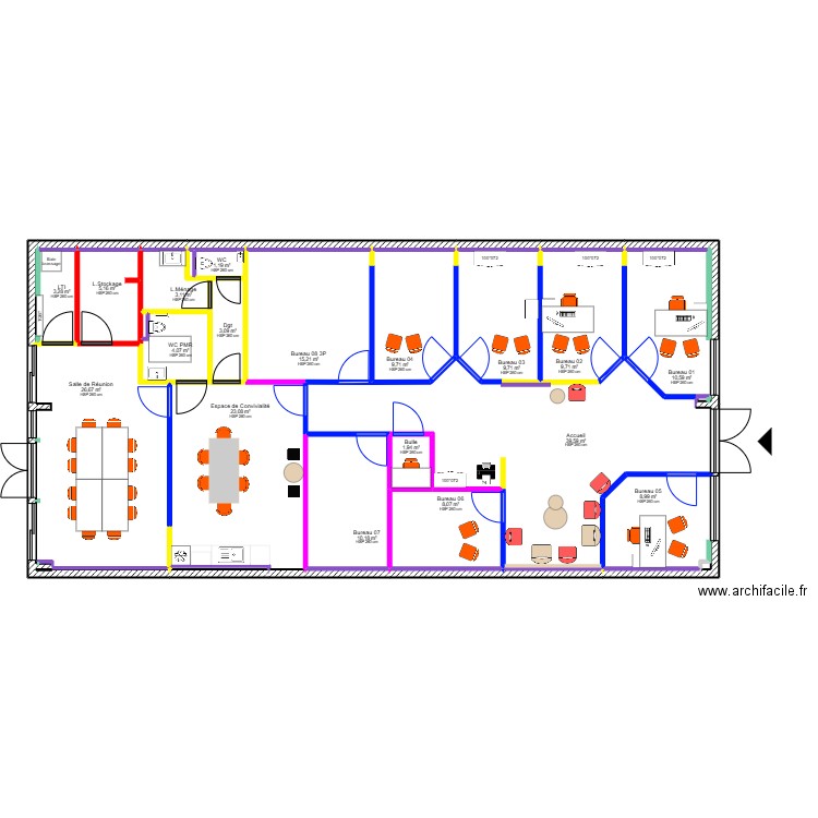 Biard mobilier Marcireau. Plan de 28 pièces et 194 m2