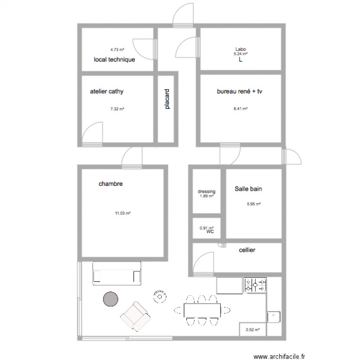 100M2. Plan de 0 pièce et 0 m2