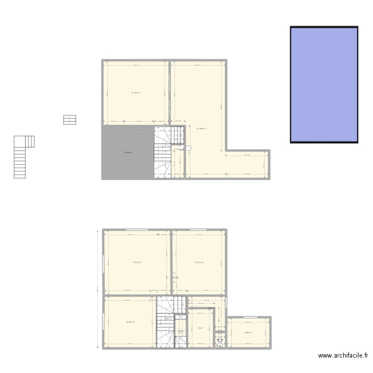 Version Marek 1 avec sur élévation. Plan de 12 pièces et 151 m2