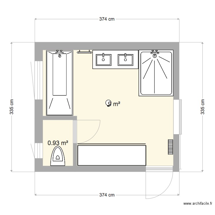 salle de bain. Plan de 0 pièce et 0 m2