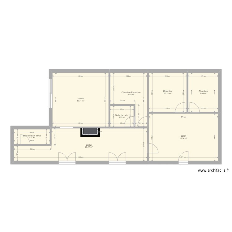 AUPETIT. Plan de 8 pièces et 103 m2