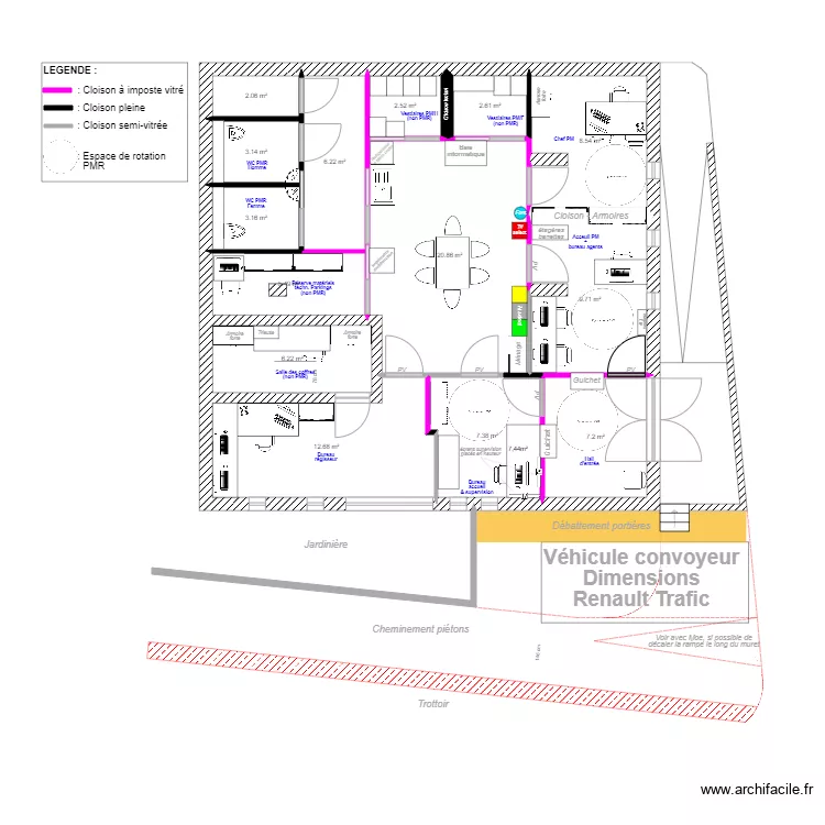 R&eacute;gie P et PM V3. Plan de 