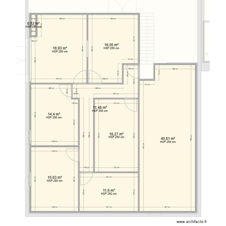 PROJET CHINON 3 sans facades. Plan de 24 pièces et 784 m2