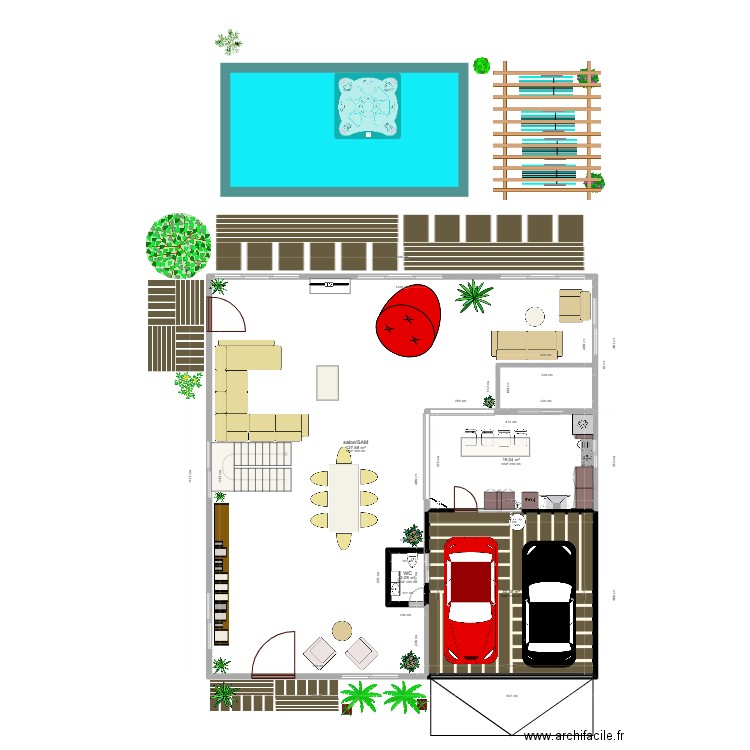 HOME. Plan de 18 pièces et 361 m2