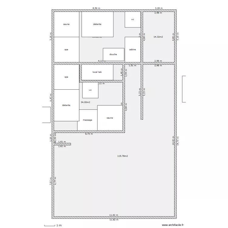 spa ham saun. Plan de 