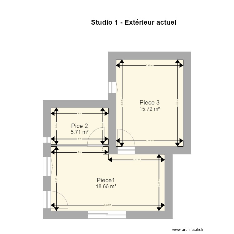 La plaine Studio  actuel. Plan de 0 pièce et 0 m2