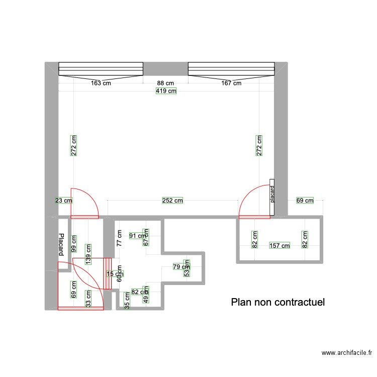 BERTHOUD. Plan de 4 pièces et 14 m2