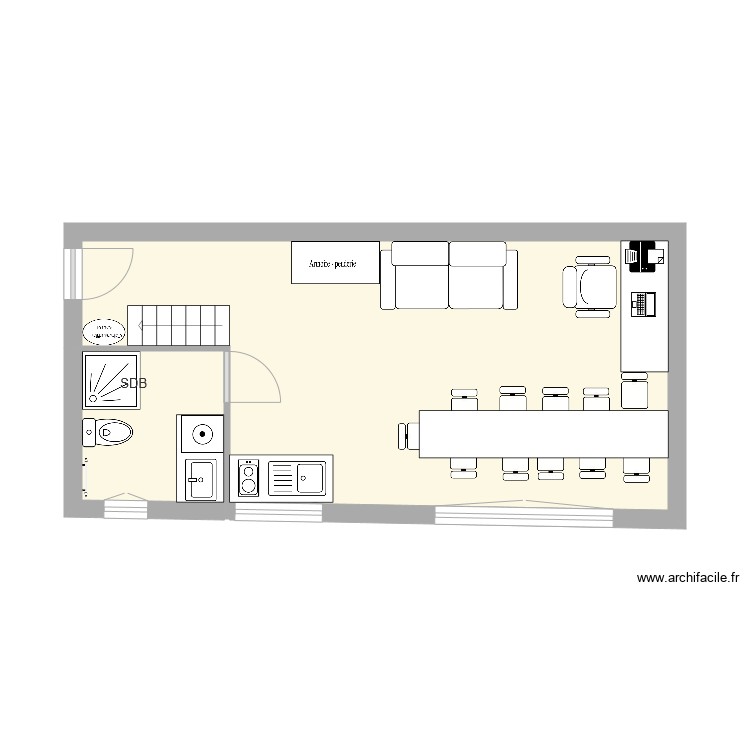 Loge meubl&eacute; 3. Plan de 0 pièce et 0 m2