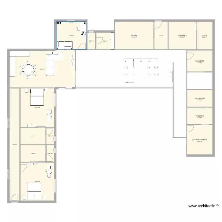 maison 5 chambres. Plan de 