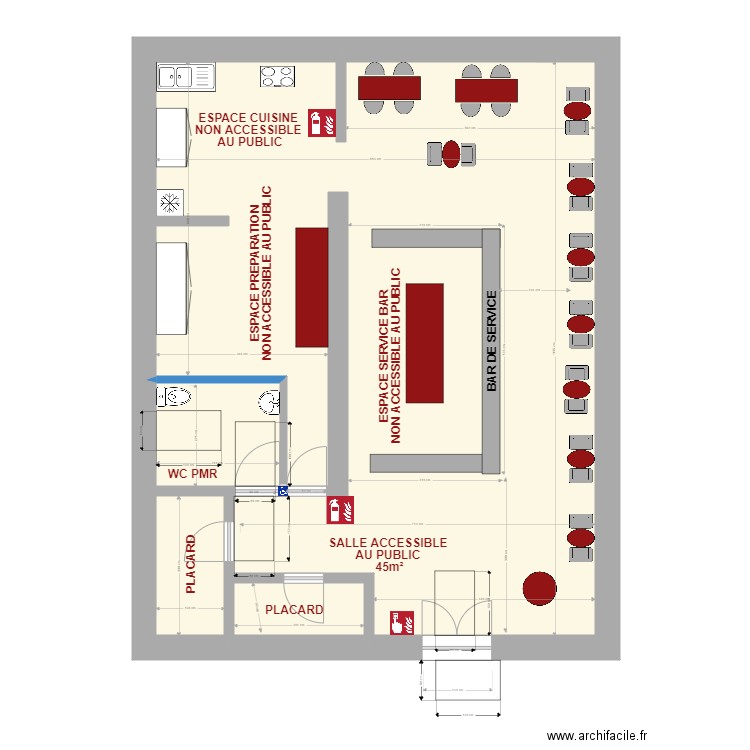 RESTO SERIGNAN PROVISOIRE PMR. Plan de 0 pièce et 0 m2