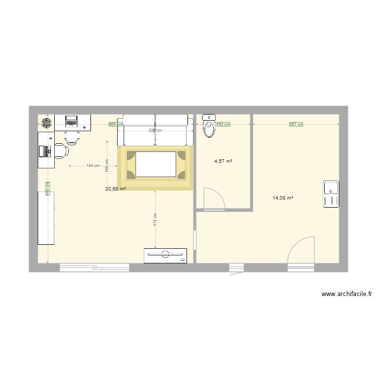 annexe 2. Plan de 3 pièces et 39 m2