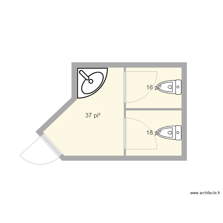 SDB Femme. Plan de 0 pièce et 0 m2